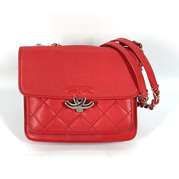 CHANEL Double Chain Matelasse Quilted Chain Bag Crossbody Shoulder Bag - Picture 1 of 15